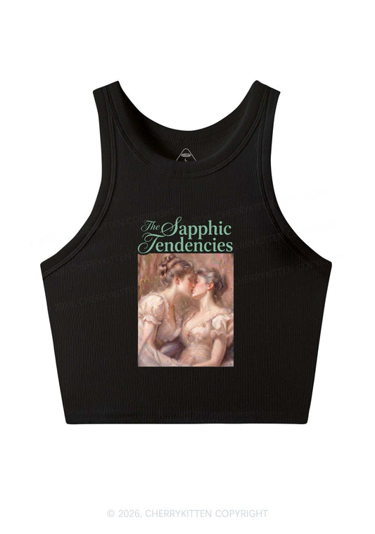 The Sapphic Tendencies Kiss Pride Y2K Crop Tank Top Cherrykitten