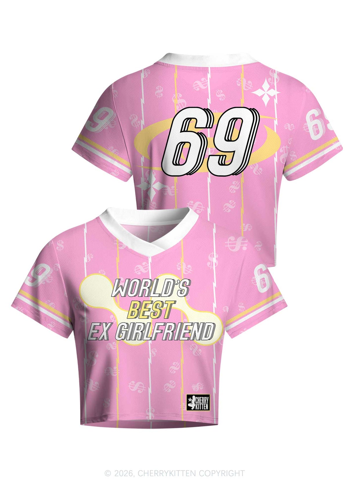 Best Ex Girlfriend Y2K Crop Football Jersey Shirts Cherrykitten