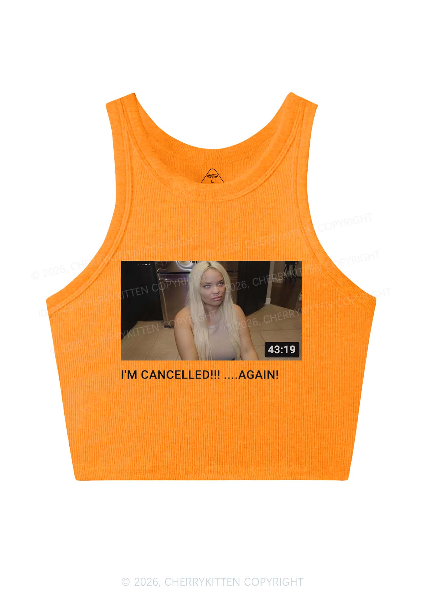 Im Canceled Again Y2K Crop Tank Top Cherrykitten