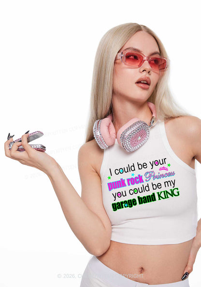 Punk Rock Princess Y2K Crop Tank Top Cherrykitten
