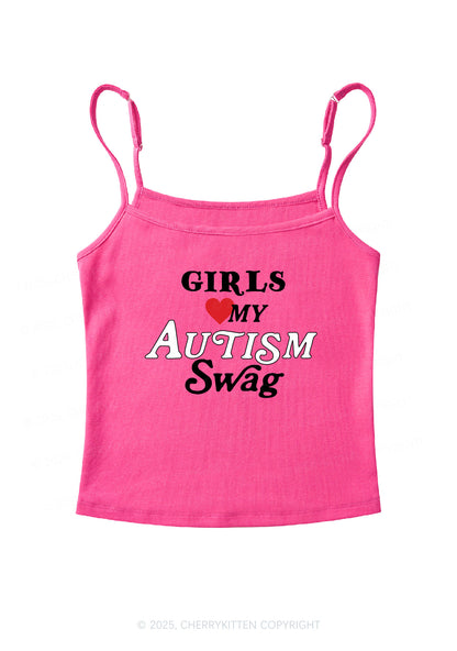 Girls Love Autism Swag Y2K Spaghetti Strap Cami Cherrykitten