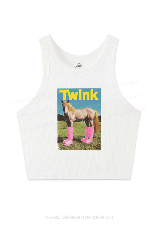 Twink Pony Pride Y2K Crop Tank Top Cherrykitten