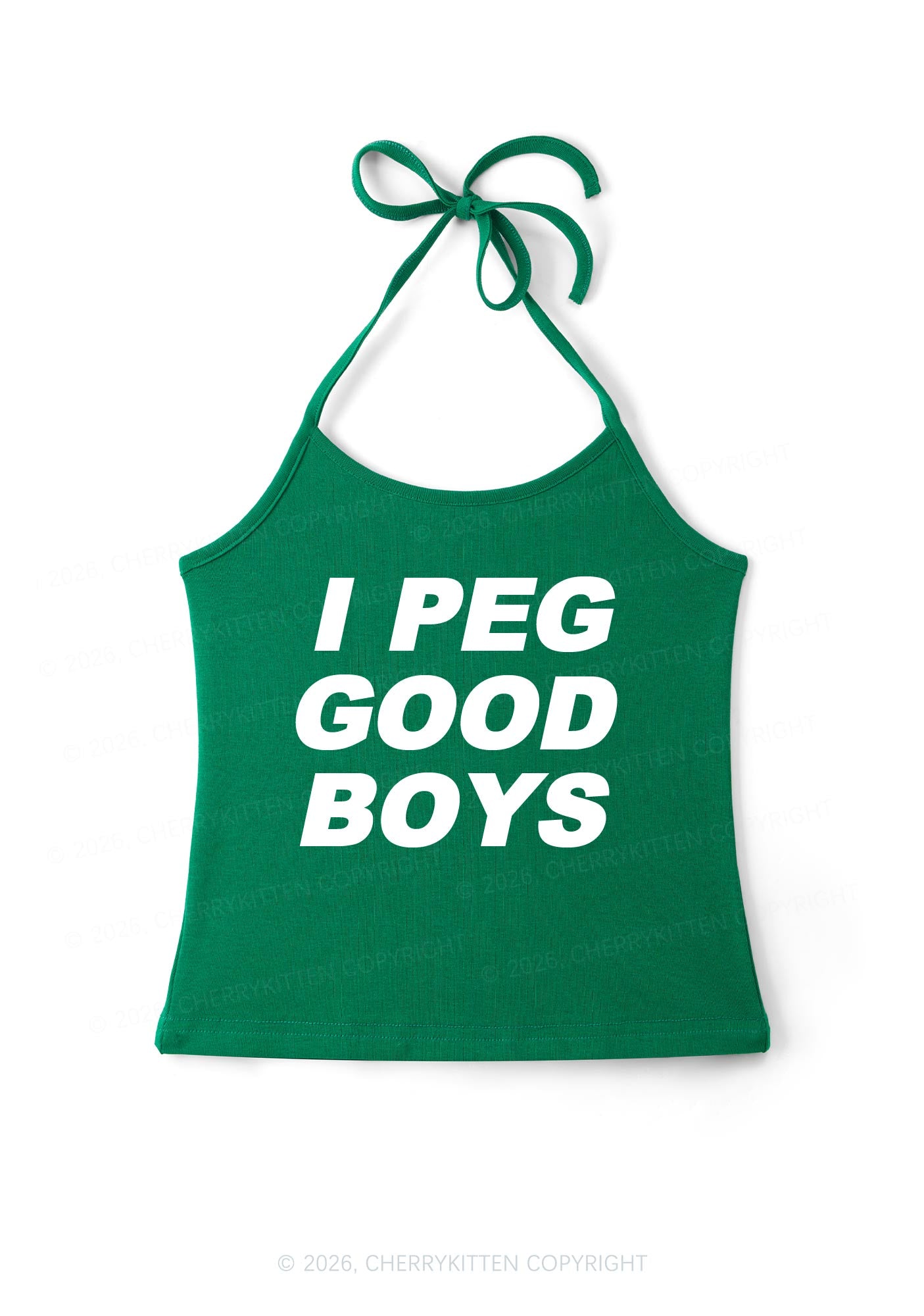I Peg Good Boys Y2K Halter Neck Cami Cherrykitten