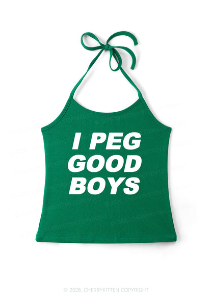 I Peg Good Boys Y2K Halter Neck Cami Cherrykitten