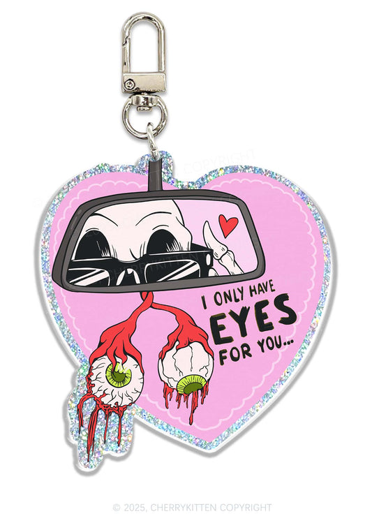 Halloween Have Eyes For You 1Pc Y2K Glitter Keychain Cherrykitten