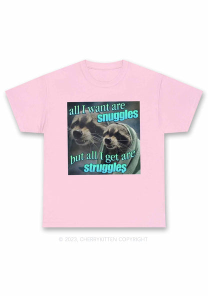I Want Snuggles Y2K Chunky Shirt Cherrykitten