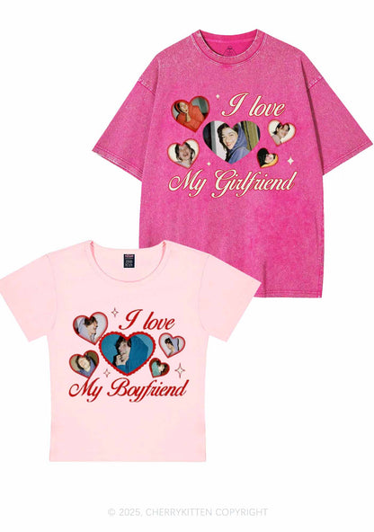 Custom Boyfriend Girlfriend Photos Y2K Valentine's Day Couple Shirt Cherrykitten