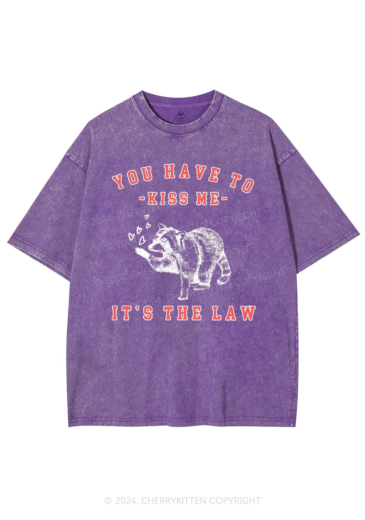 You Have To Kiss Me Y2K Valentine's Day Washed Tee Cherrykitten