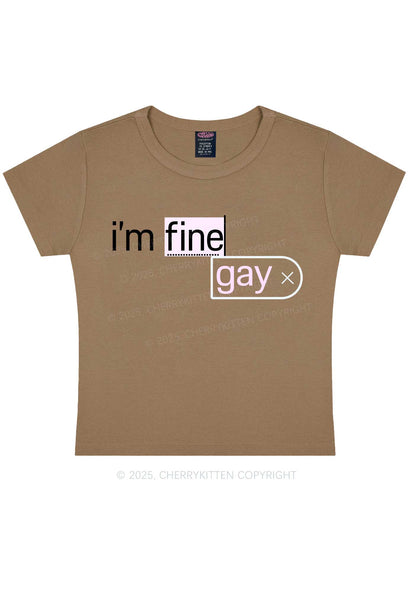 Im Fine Gay Pride Y2K Baby Tee Cherrykitten