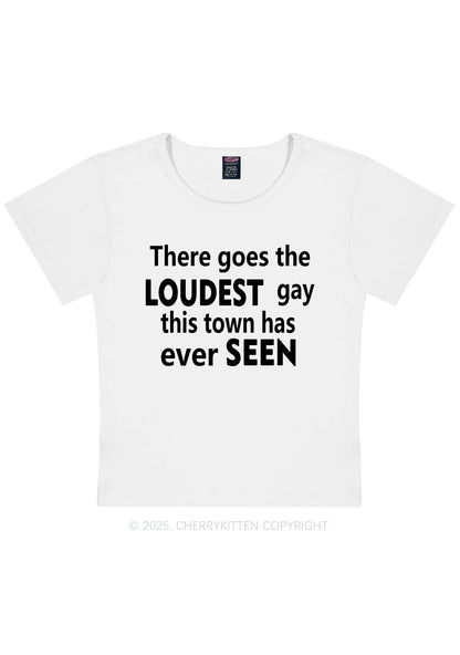 The Loudest Gay Y2K Baby Tee Cherrykitten