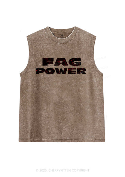Fag Power Pride Y2K Washed Muscle Tank Cherrykitten