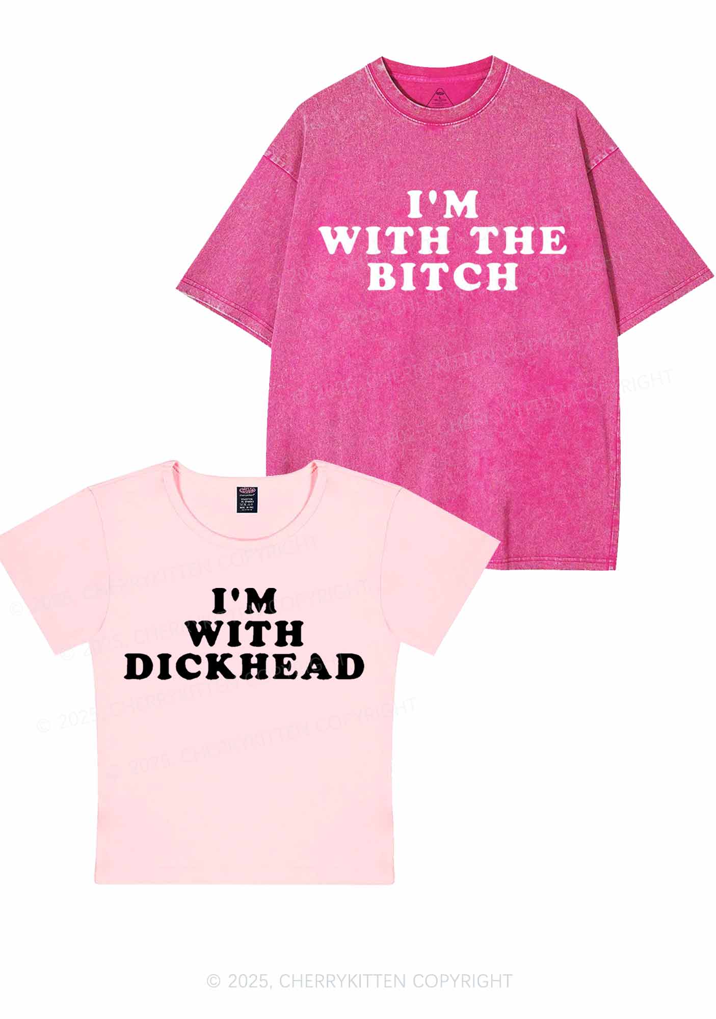 Bxxch Dxxkhead Y2K Valentine's Day Couple Shirt Cherrykitten