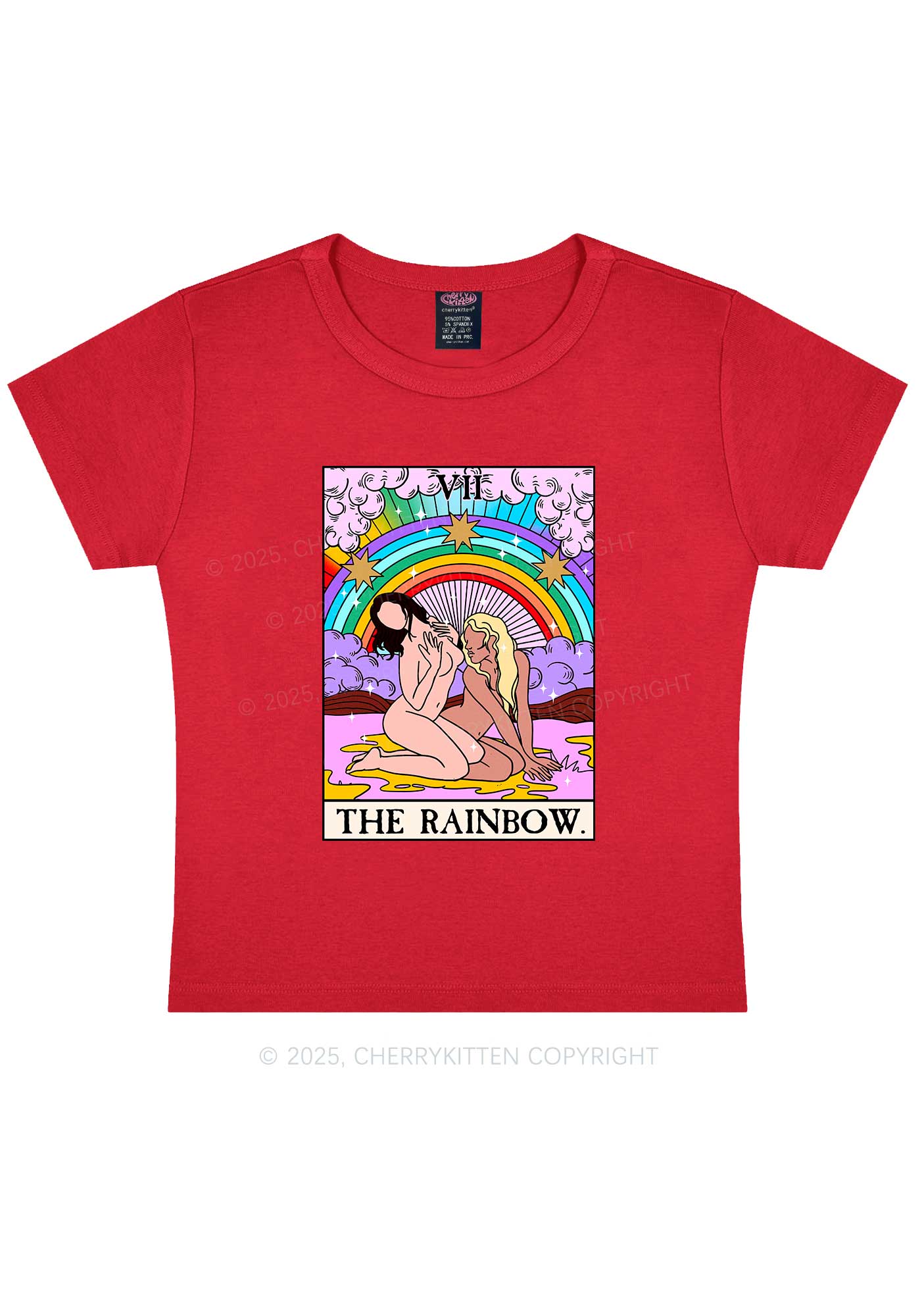 The Rainbow Y2K Baby Tee Cherrykitten