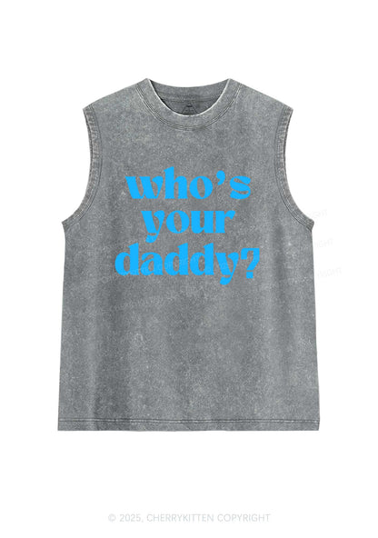 Whos Your Daddy Y2K Washed Muscle Tank Cherrykitten
