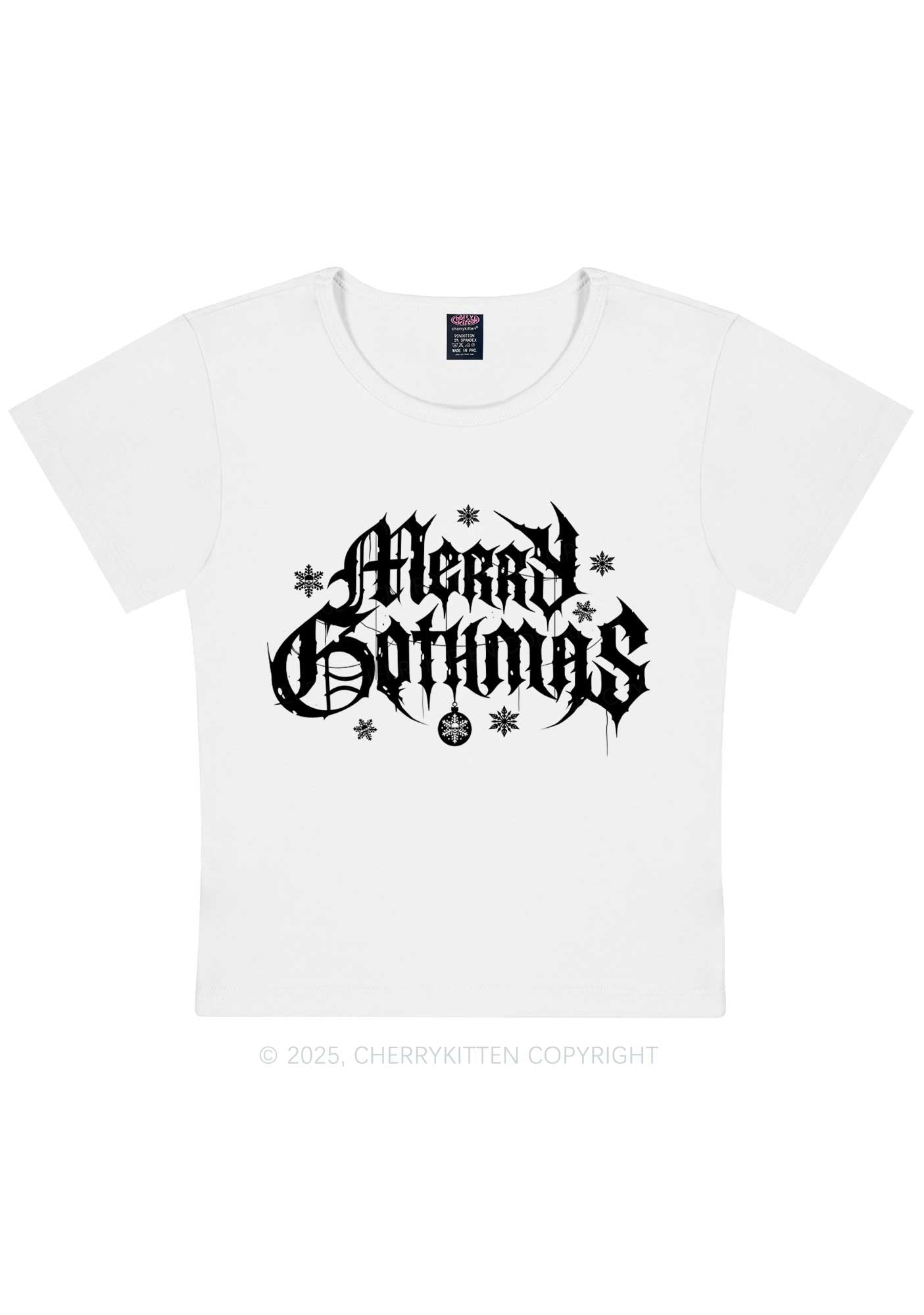 Merry Gothmas Y2K Baby Tee Cherrykitten