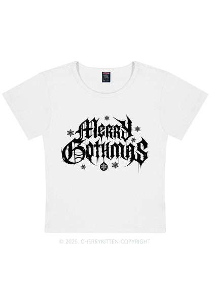 Merry Gothmas Y2K Baby Tee Cherrykitten