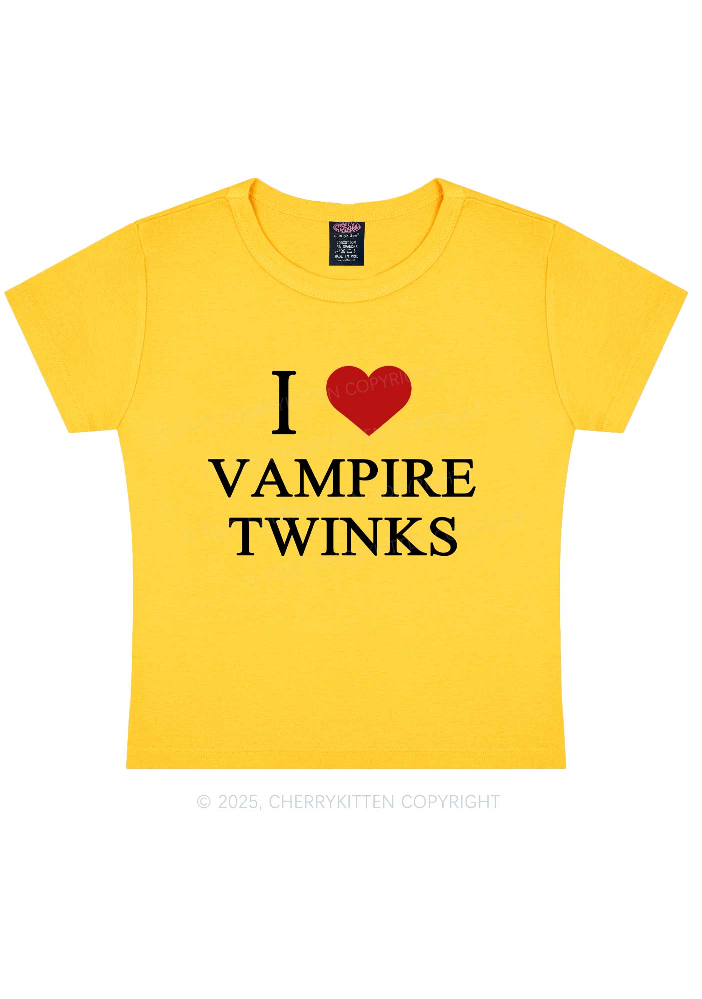I Love Vampire Twinks Y2K Baby Tee Cherrykitten