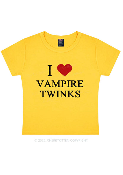I Love Vampire Twinks Y2K Baby Tee Cherrykitten