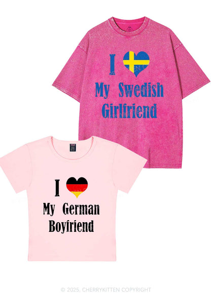 Custom Country Y2K Valentine's Day Couple Shirt Cherrykitten