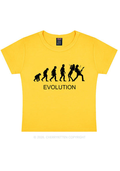 Evolution Rock Band Y2K Baby Tee Cherrykitten