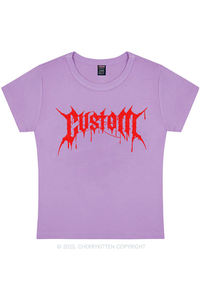 Custom Font Art Y2K Baby Tee Cherrykitten