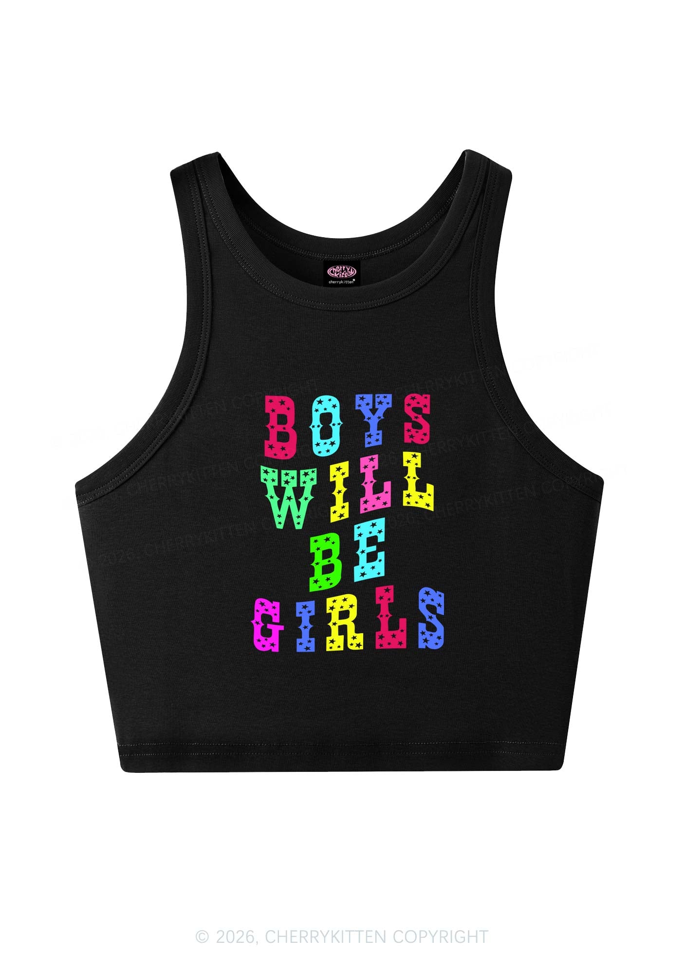 Boys Will Be Girls Pride Y2K Crop Tank Top Cherrykitten