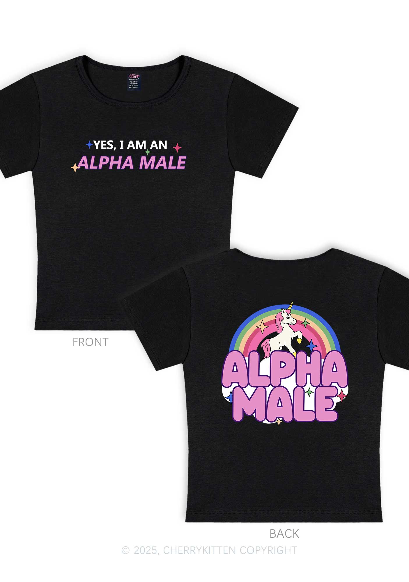 Alpha Male Two Sides Pride Y2K Baby Tee Cherrykitten