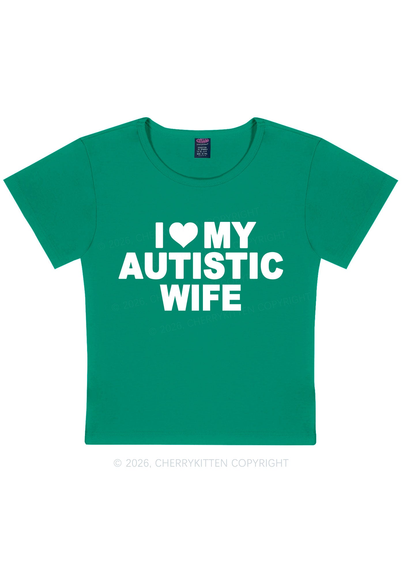 I Love My Autistic Wife Y2K Baby Tee Cherrykitten