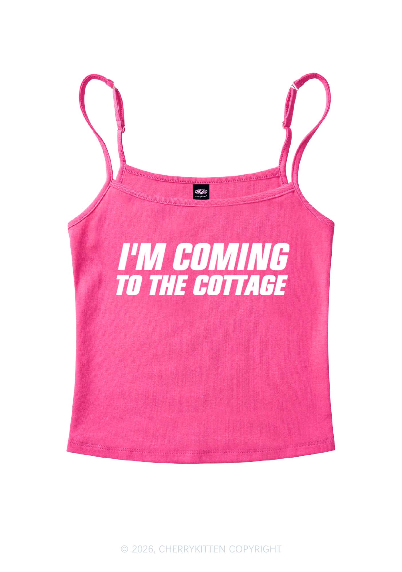 Im Coming To The Cottage HR Y2K Spaghetti Strap Cami Cherrykitten