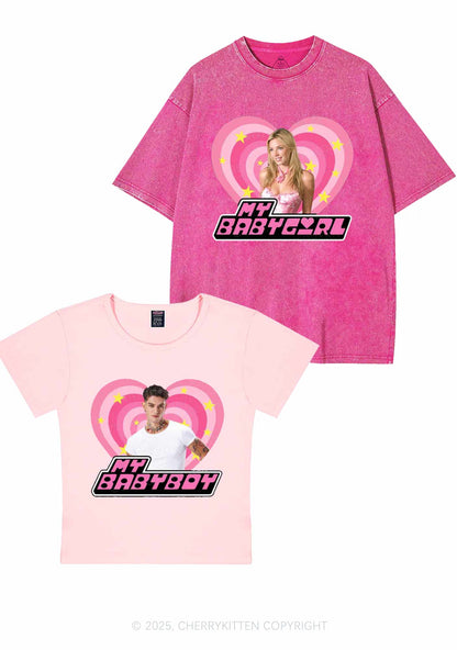 Custom Photo My Baby Y2K Valentine's Day Couple Shirt Cherrykitten
