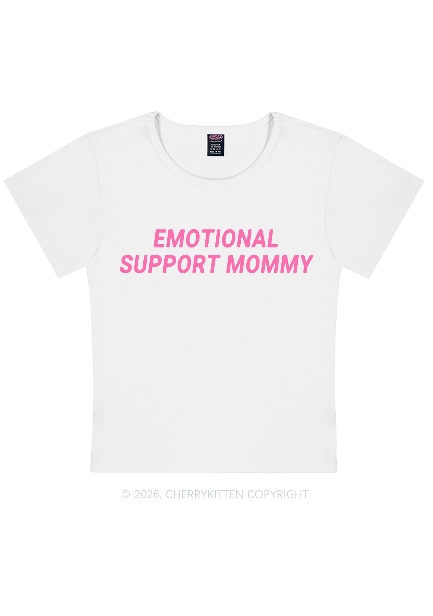 Emotional Support Mommy Y2K Baby Tee Cherrykitten