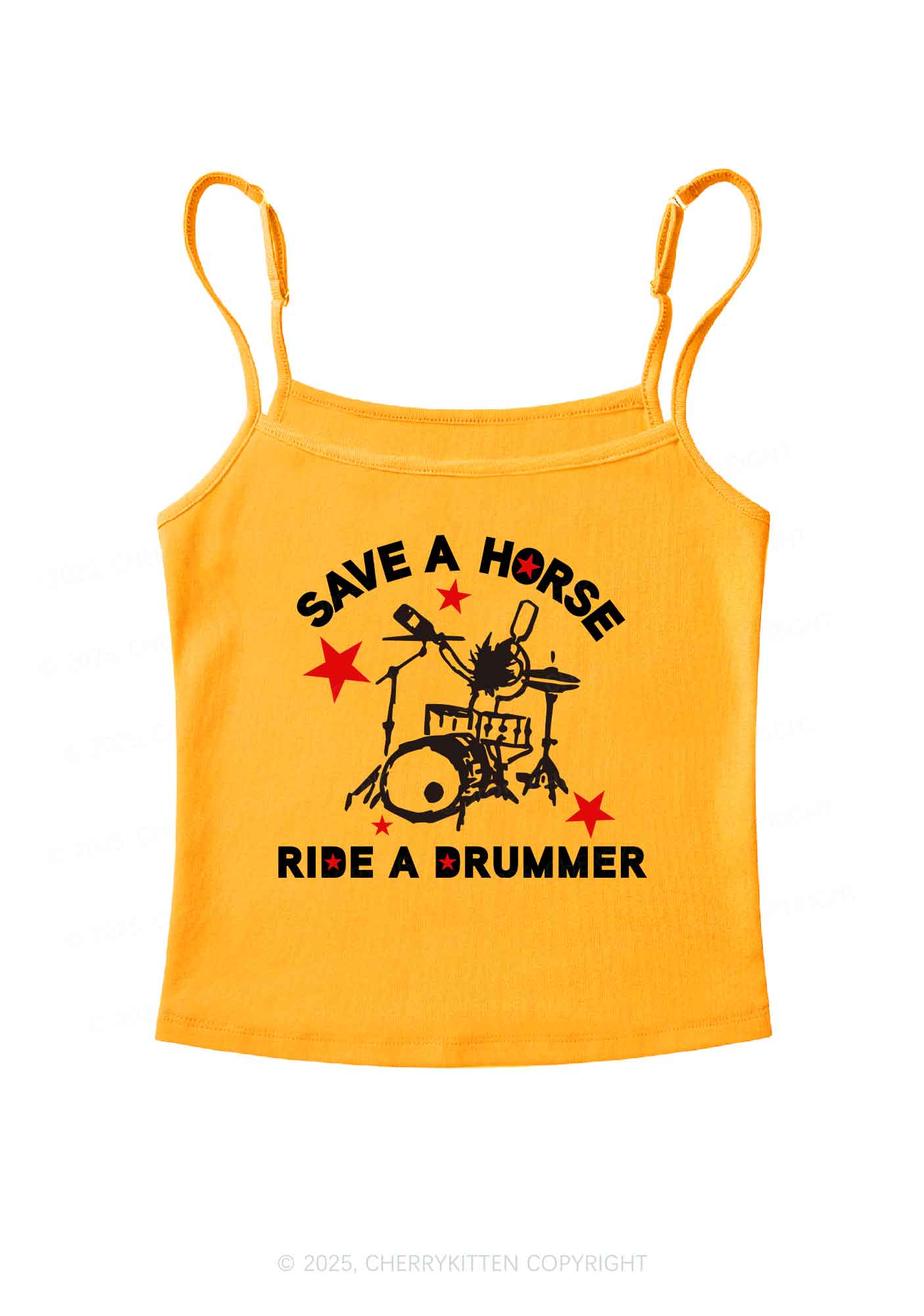 Save Horse Ride Drummer Y2K Spaghetti Strap Cami Cherrykitten