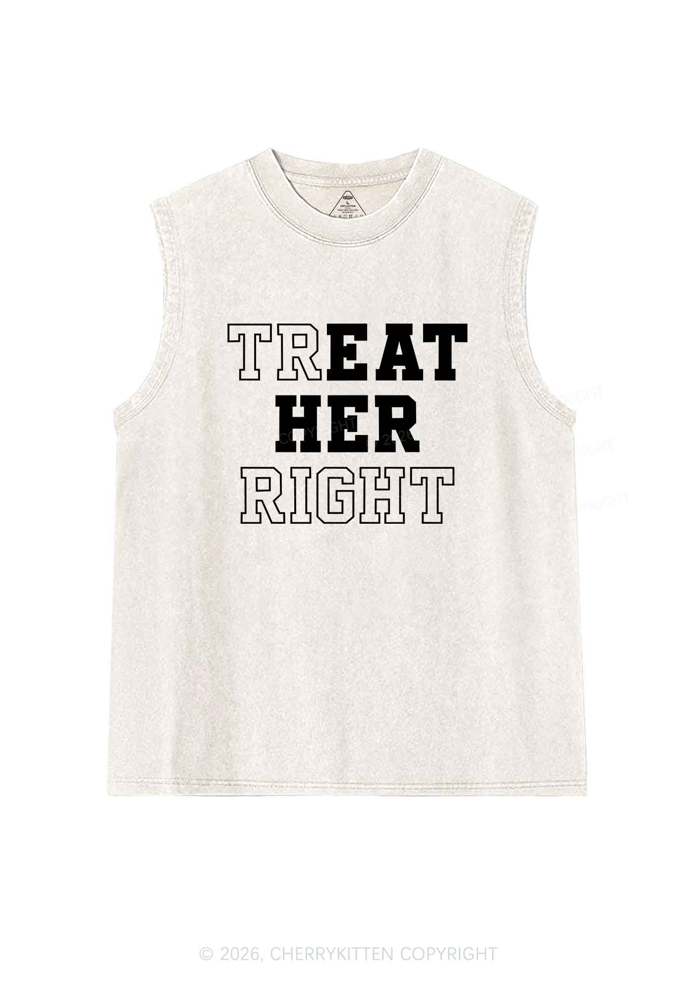 Eat Her Right Pride Y2K Washed Muscle Tank Cherrykitten