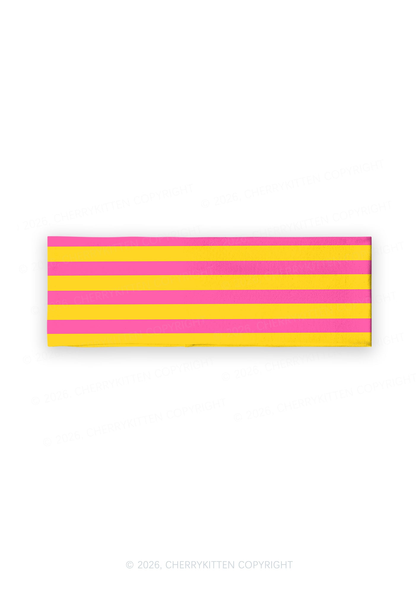Pink And Yellow Stripes Y2K Print Headband Cherrykitten