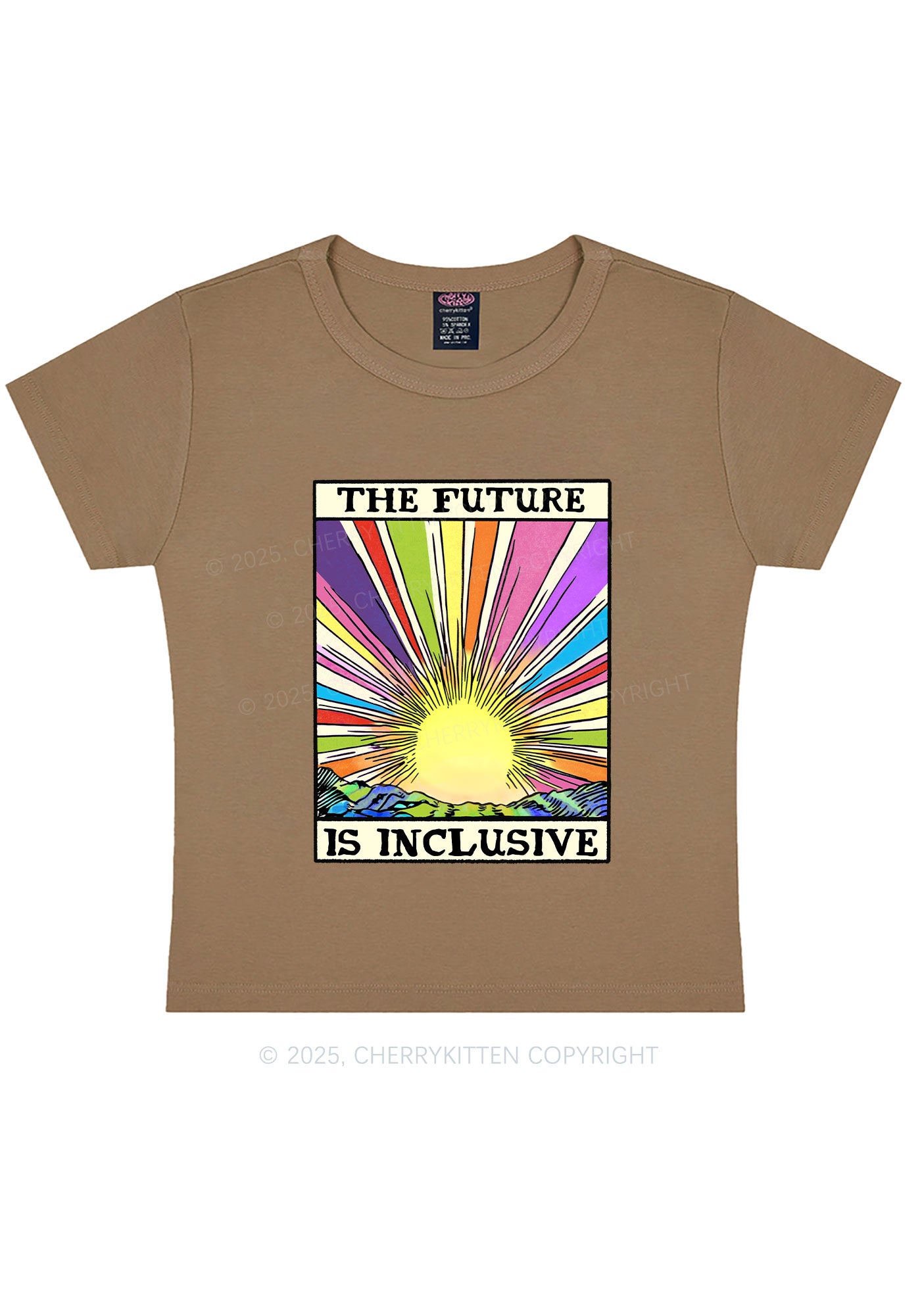 The Future Is Inclusive Pride Y2K Baby Tee Cherrykitten