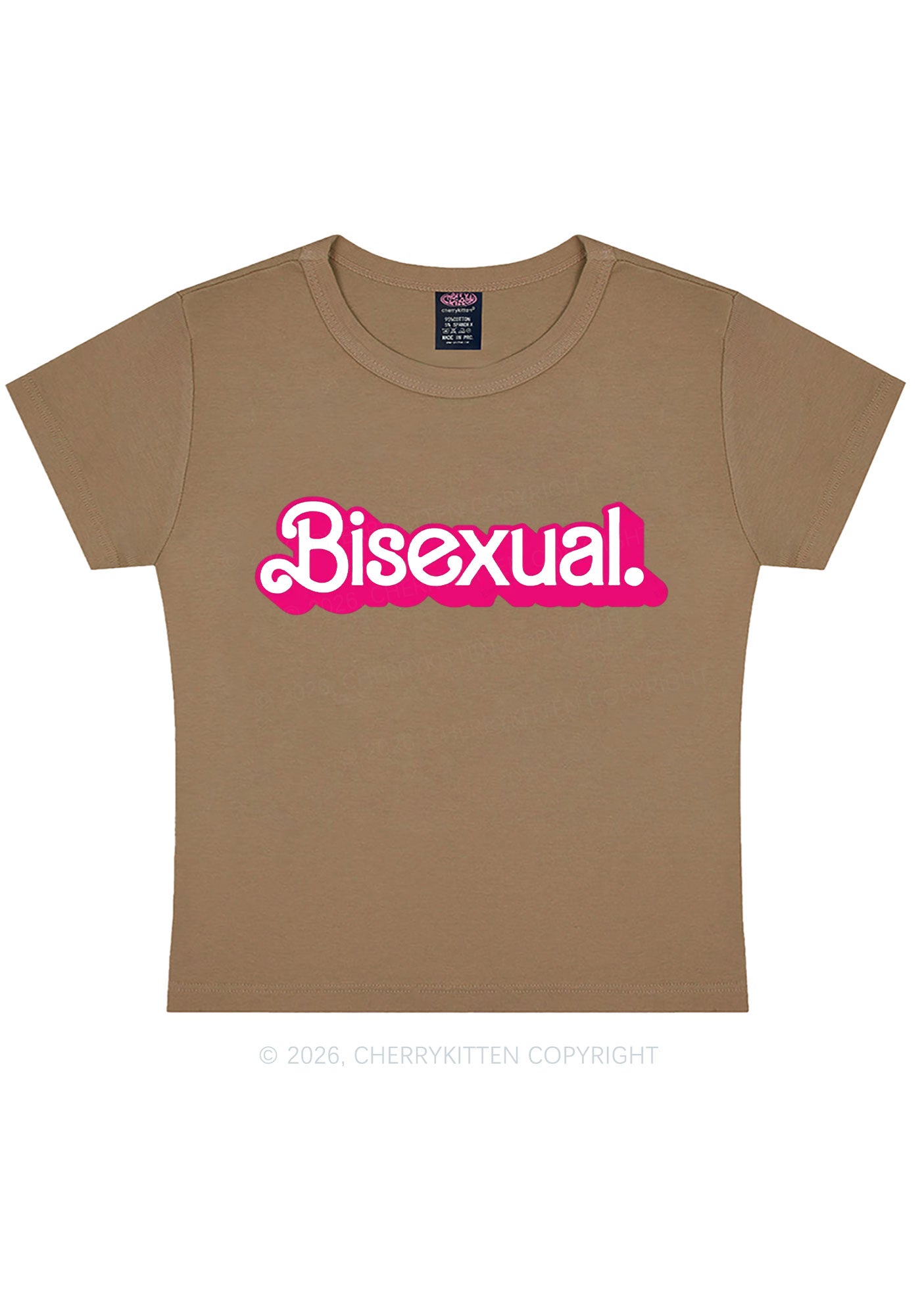 Pink Bisexual Pride Y2K Baby Tee Cherrykitten