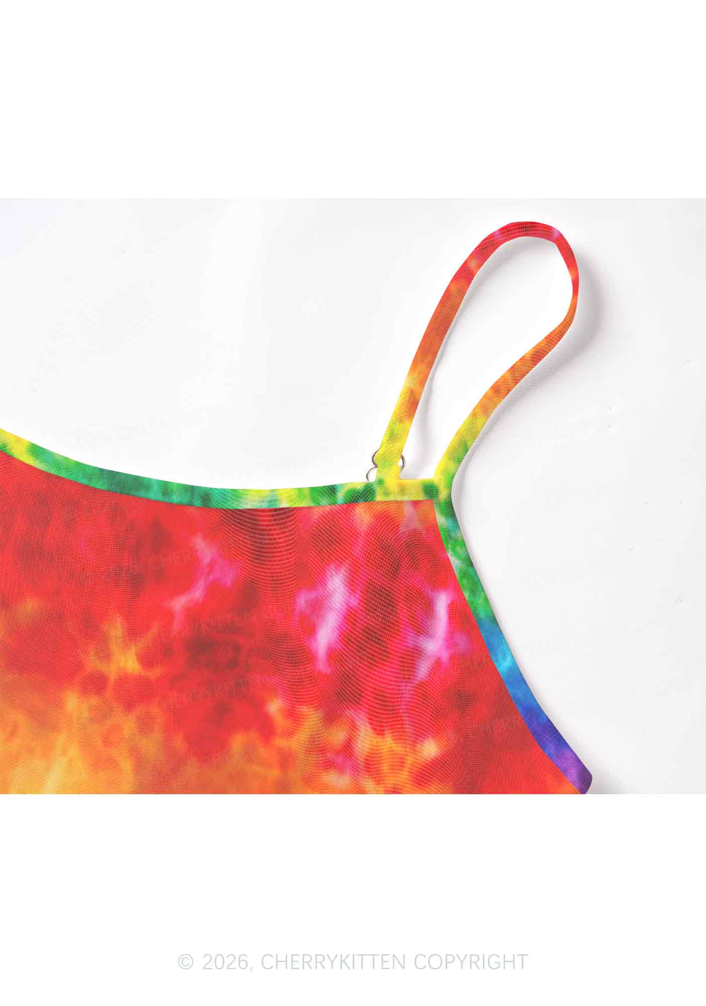 Rainbow Leopard Tie Dye Pride Y2K Mesh Cami Tank Cherrykitten