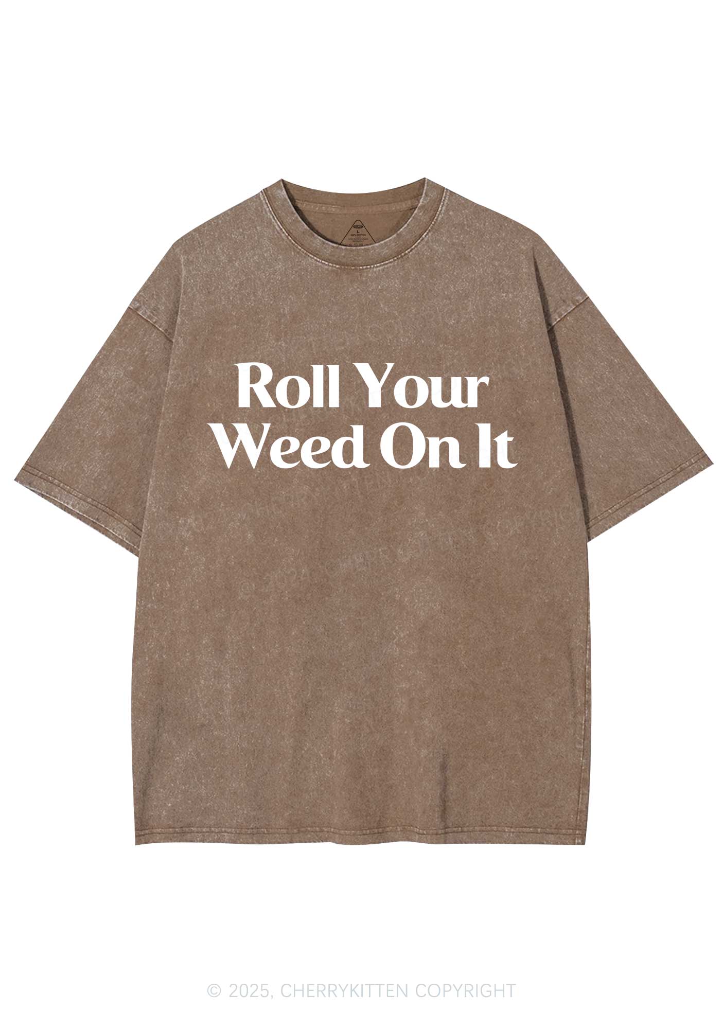 Roll Your Wxxd On It Y2K Shirts Washed Tee Cherrykitten