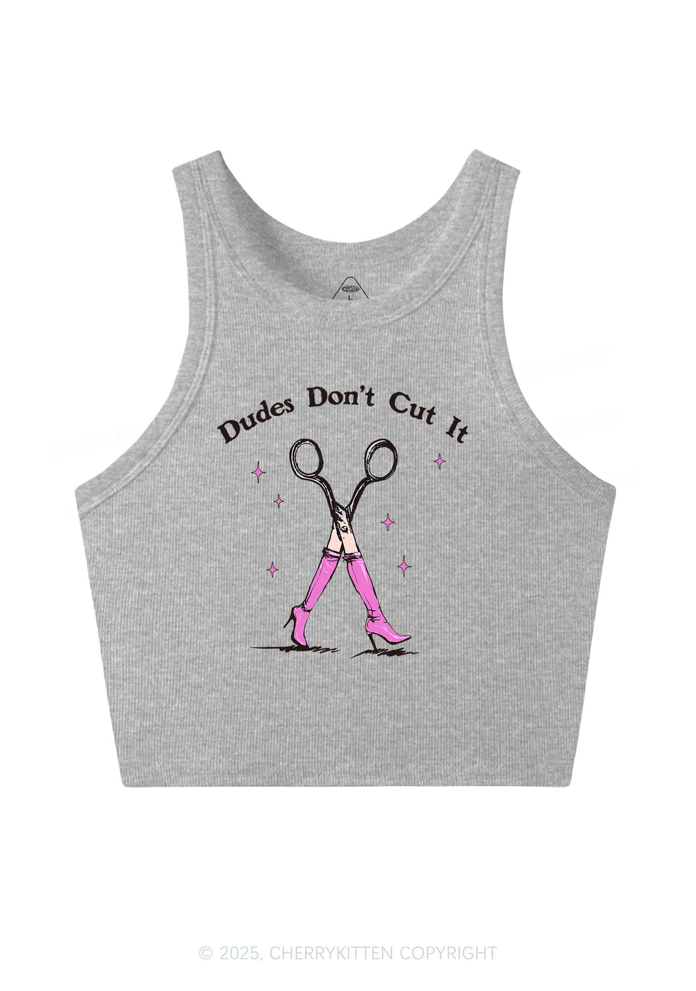 Dudes Dont Cut It Y2K Crop Tank Top Cherrykitten