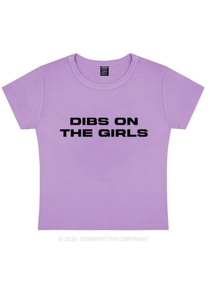 Dibs On The Girls Pride Y2K Baby Tee Cherrykitten