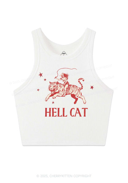 Cowgirl Hell Cat Y2K Crop Tank Top Cherrykitten