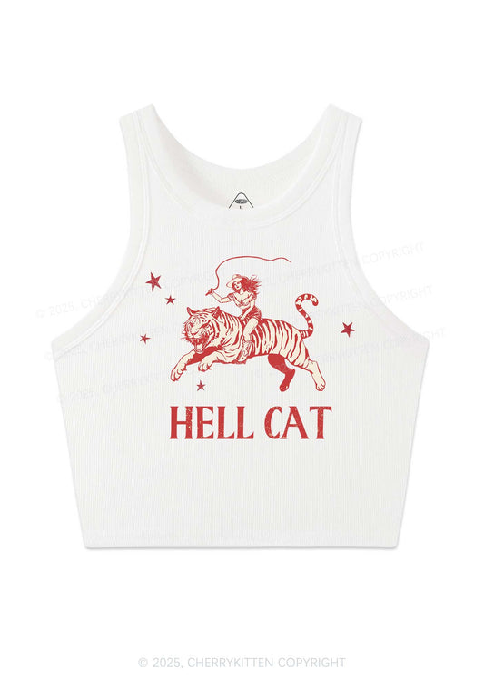 Cowgirl Hell Cat Y2K Crop Tank Top Cherrykitten