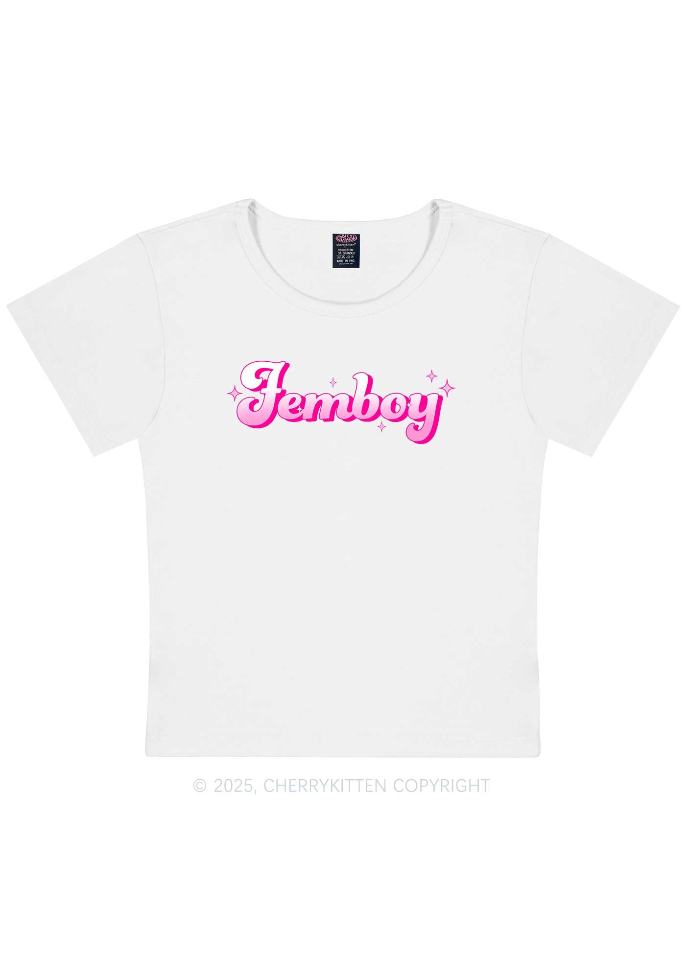 Femboy Pride Y2K Baby Tee Cherrykitten
