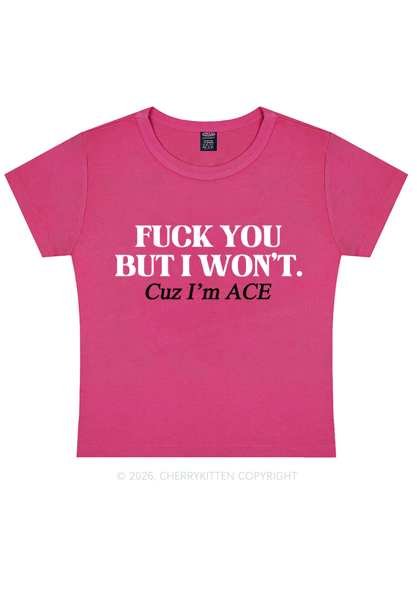 Fxxk You Cuz Im Ace Pride Y2K Baby Tee Cherrykitten