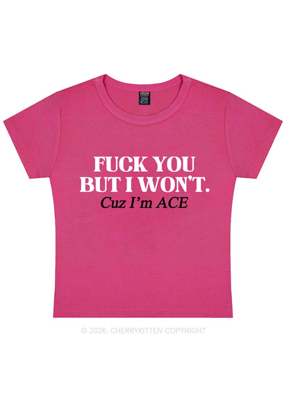 Fxxk You Cuz Im Ace Pride Y2K Baby Tee Cherrykitten