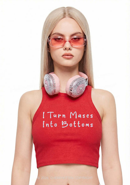 Glitter Turn Mascs Into Bottoms Pride Y2K Crop Tank Top Cherrykitten
