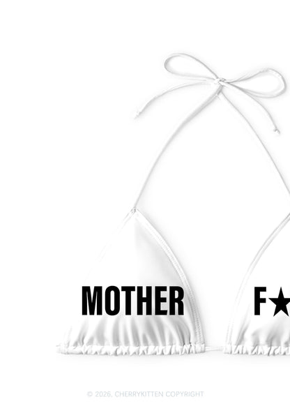 Mother Fxxker Y2K Print Bikini Set Cherrykitten