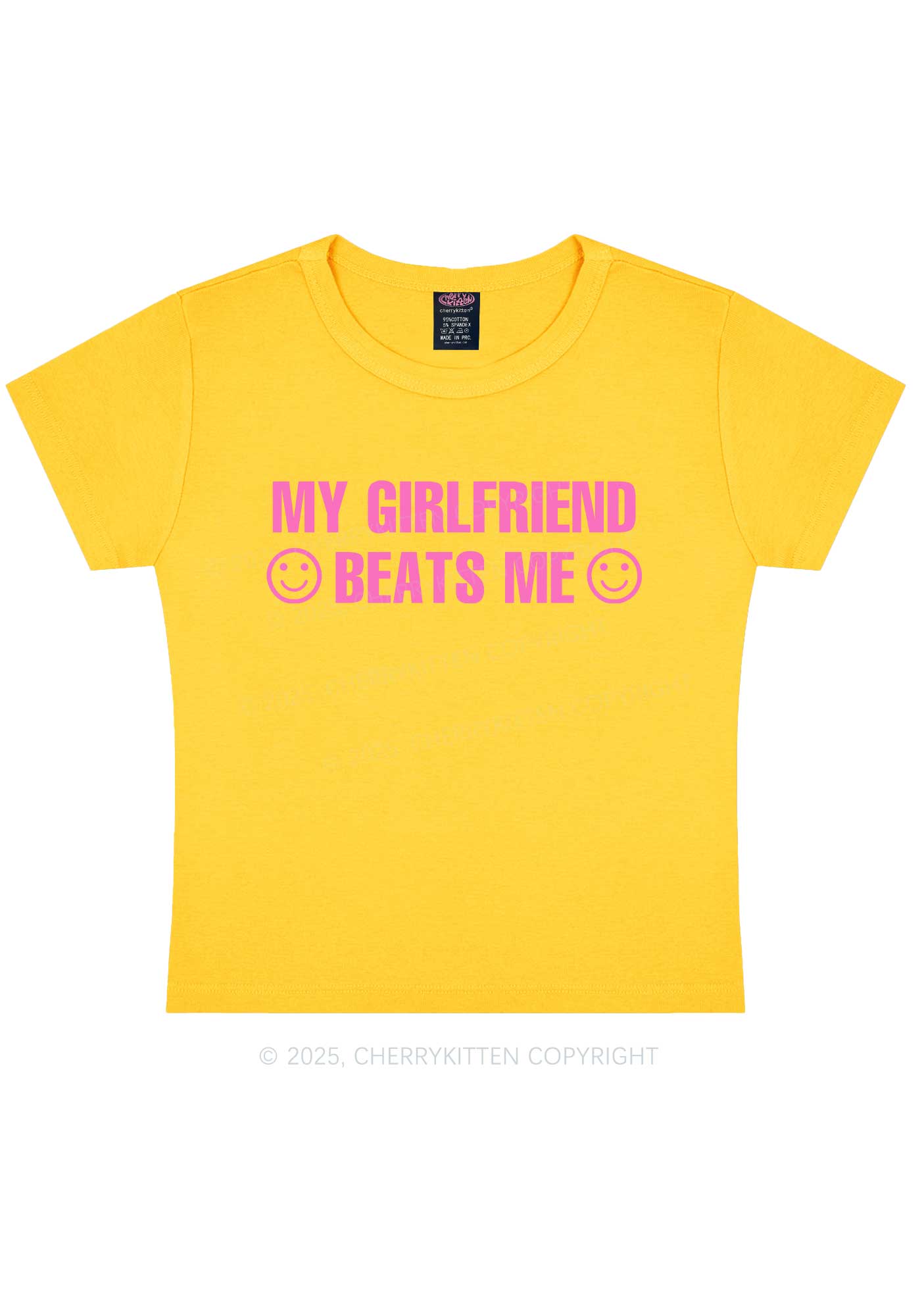 My Girlfriend Beats Me Pride Y2K Baby Tee Cherrykitten