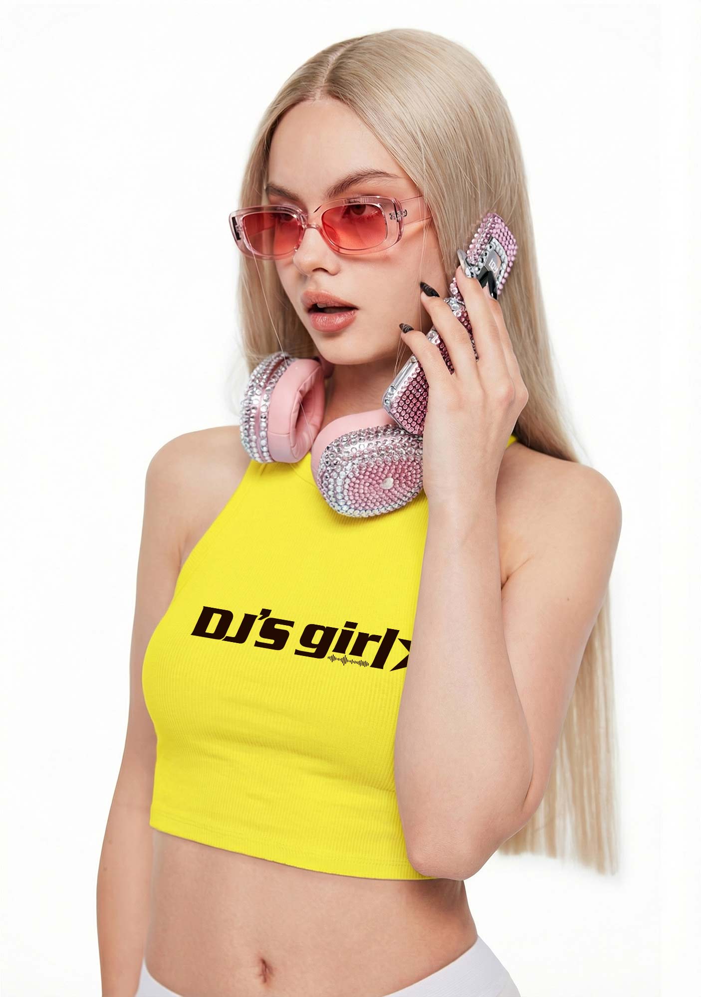 DJs Girl Y2K Crop Tank Top Cherrykitten