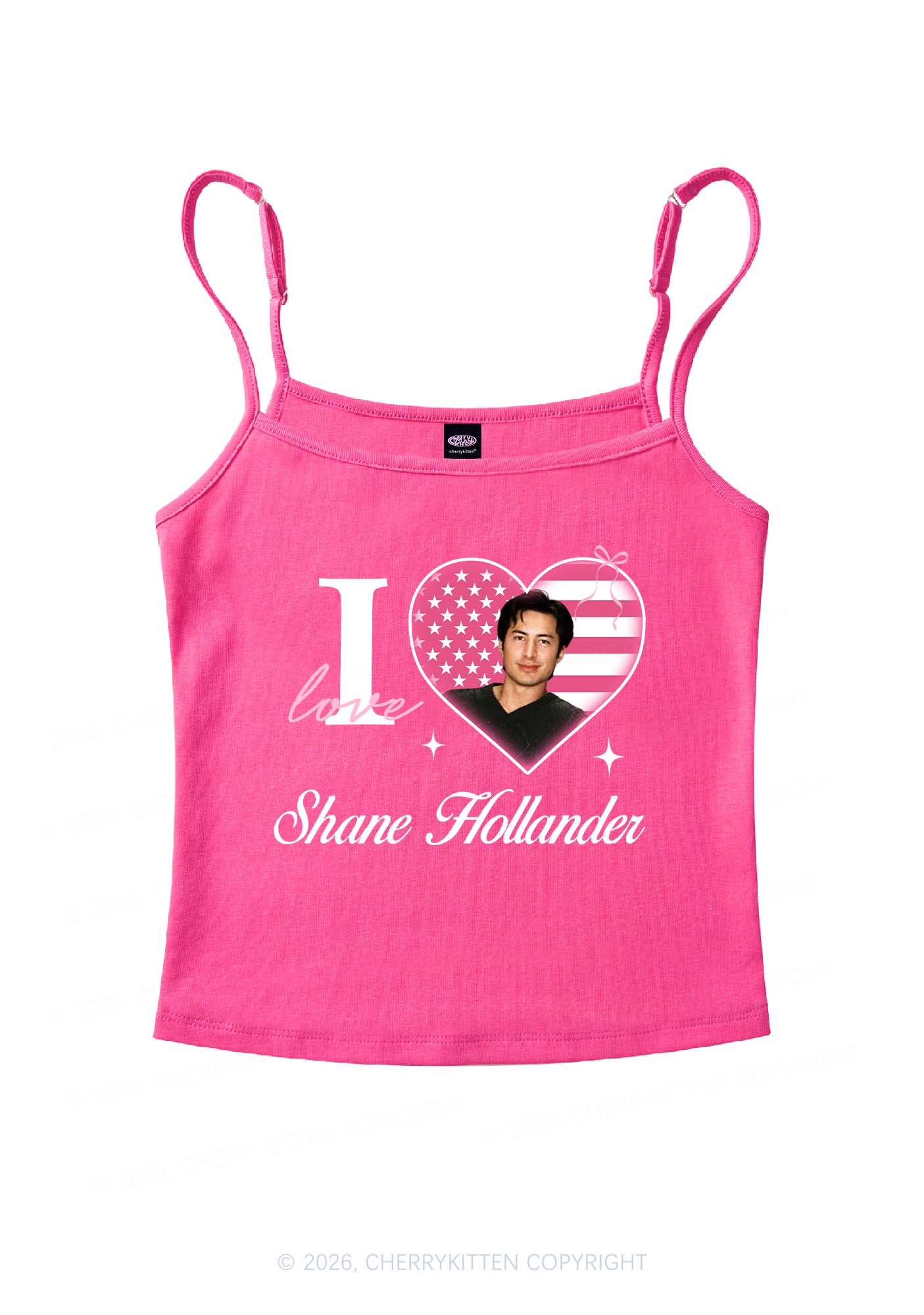 I Love SH HR Y2K Spaghetti Strap Cami Cherrykitten